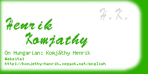 henrik komjathy business card